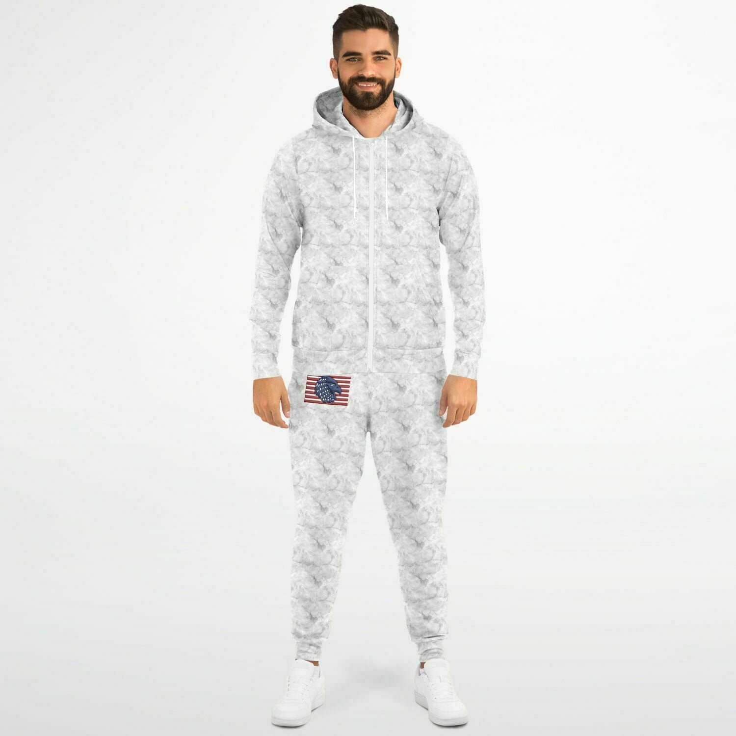Men's Inflated American flag Athletic Zip hoodie & Jogger