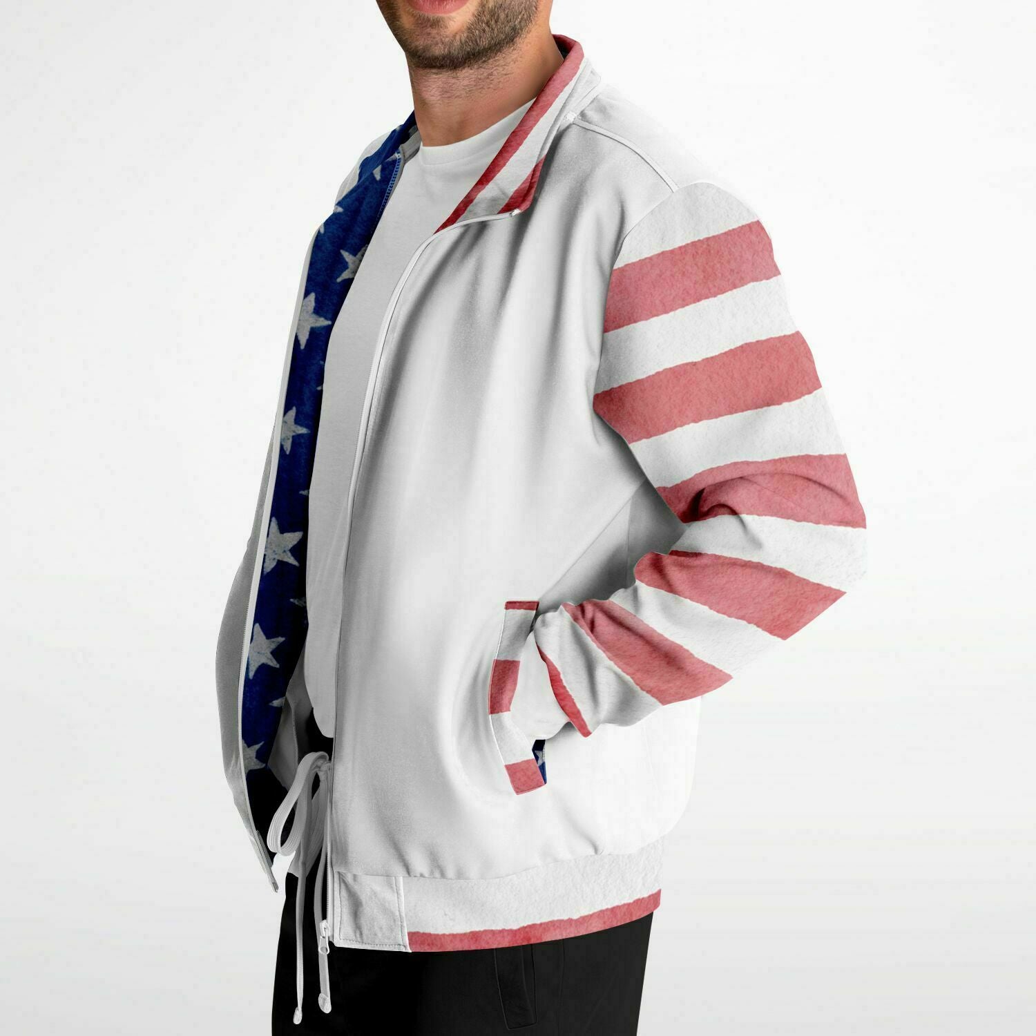 Stars and Stripes Watercolor Ladies Track Jacket