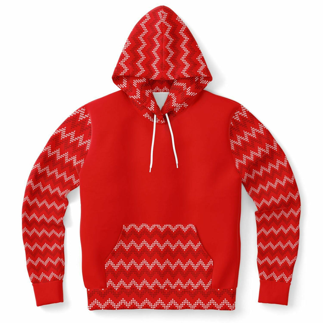 Red Zig Zag Stripe Fashion Hoodie