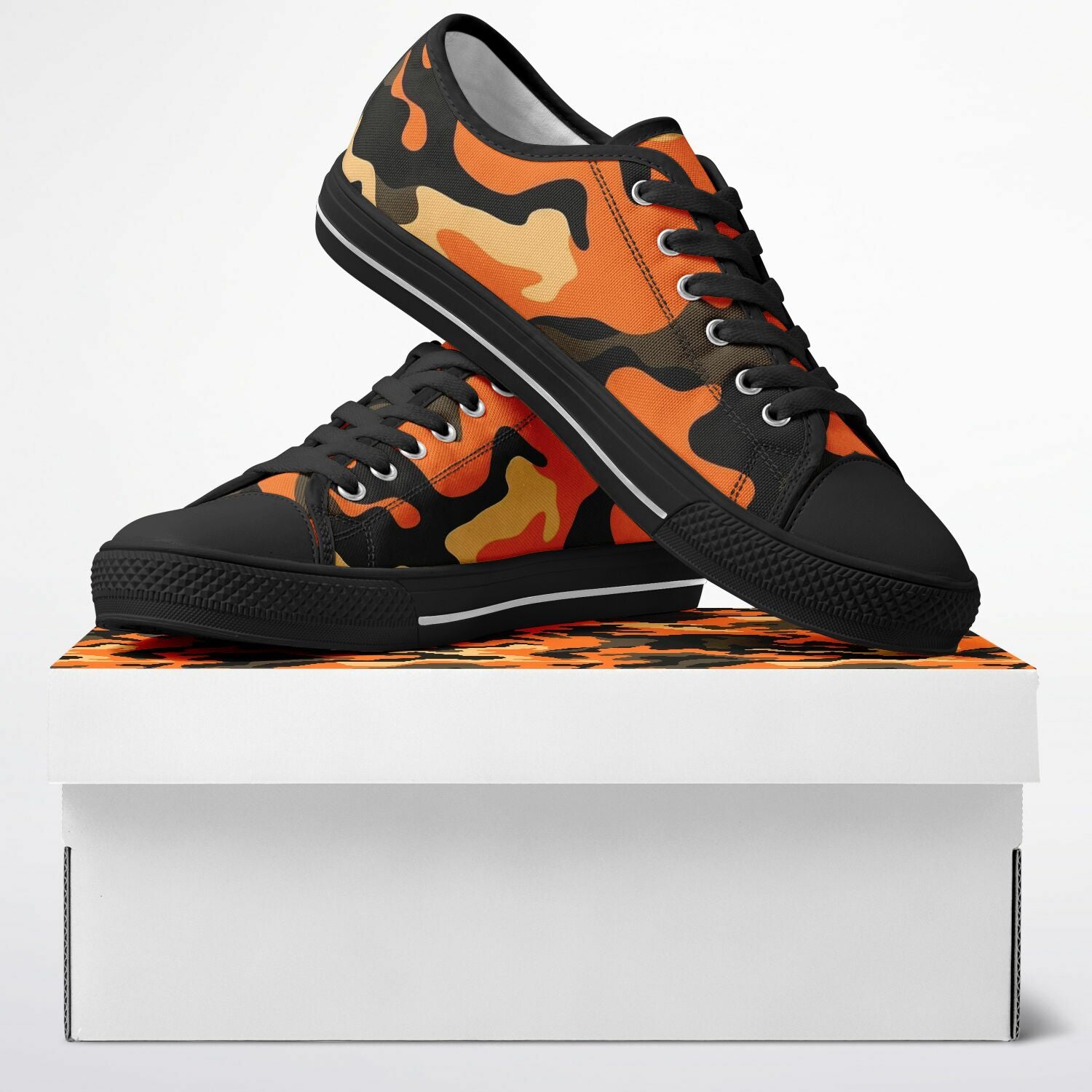 Orange Black Camouflage Urban Peak Low Shoes