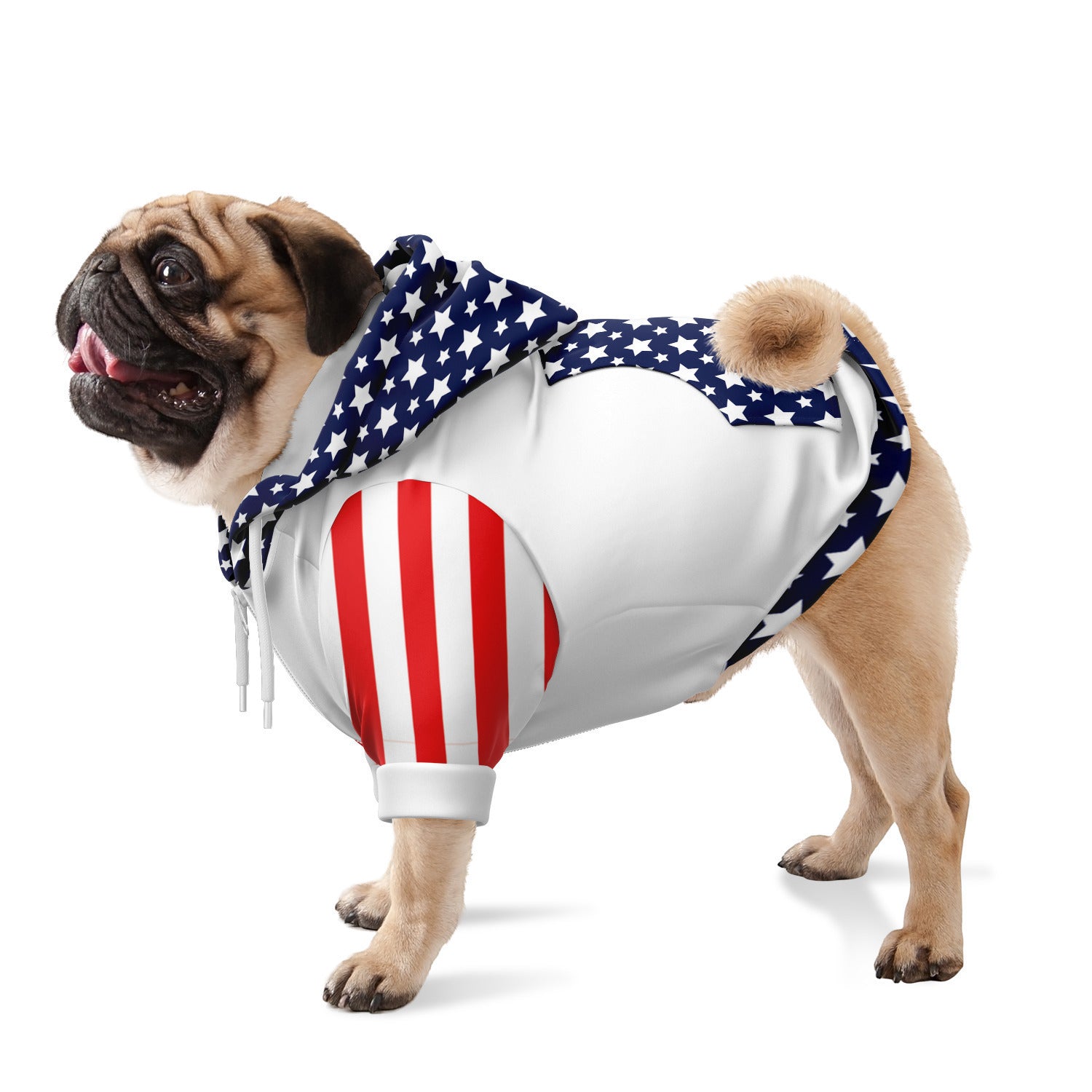 Stars and Stripes Fashion Dog Zip-Up Hoodie