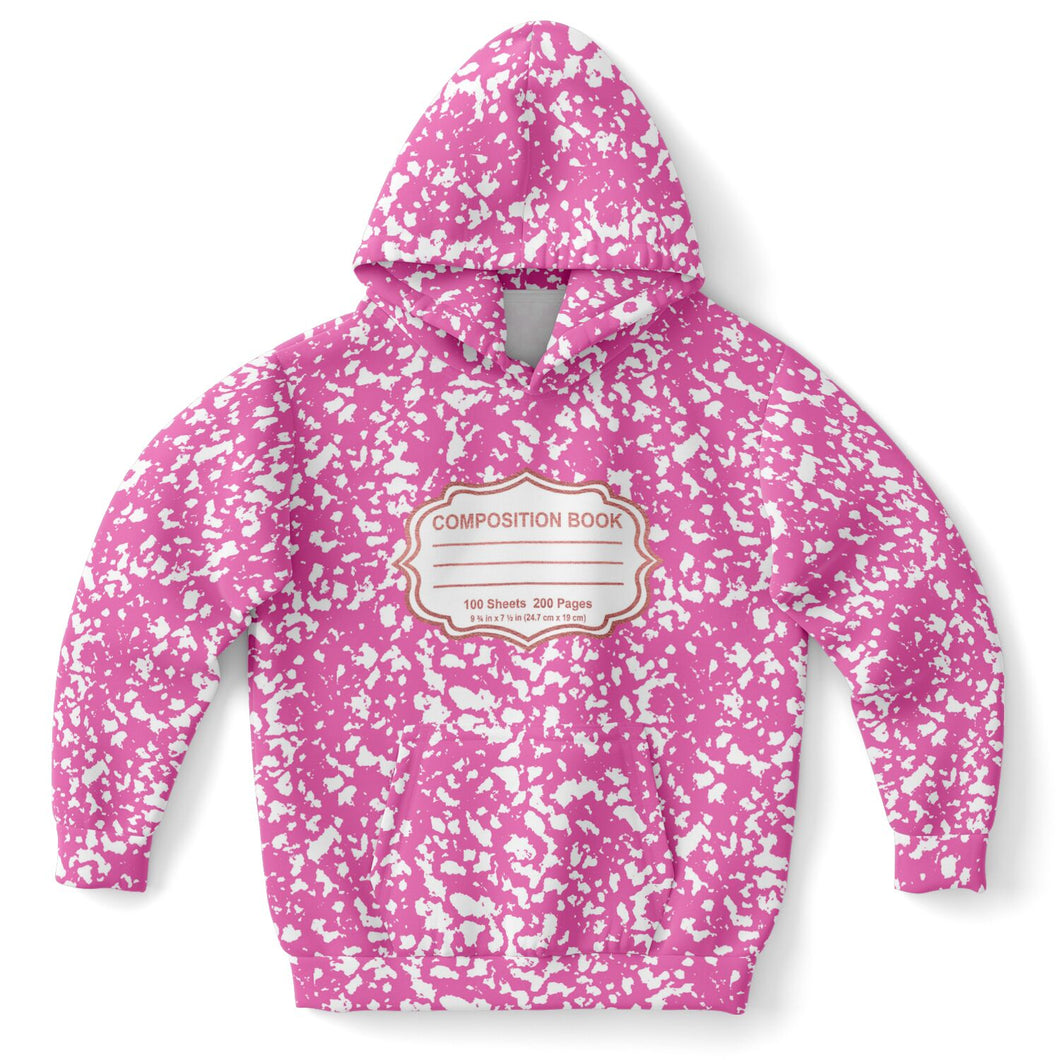 Pink Composition Notebook Unisex Kids Halloween Hoodie