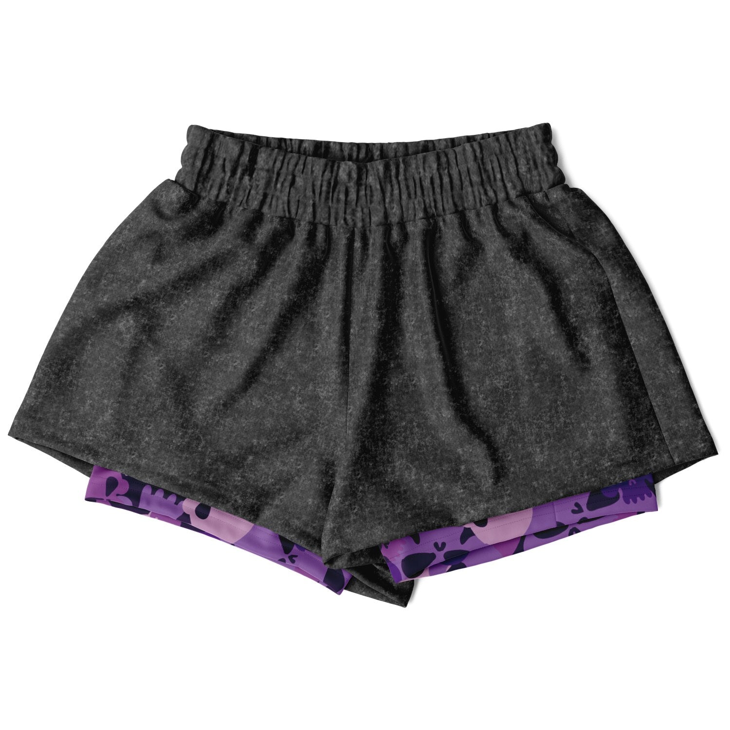 Purple Skulls Women's 2-in-1 Shorts - AOP
