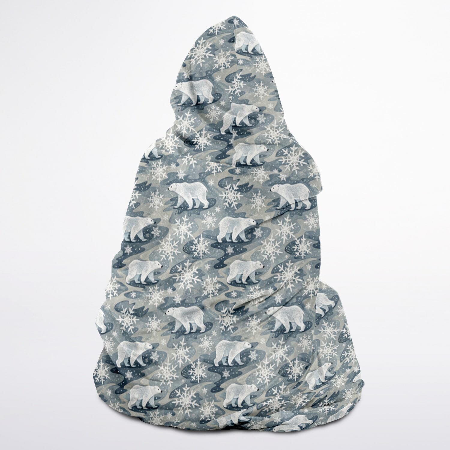 Polar Bear Blizzard Hooded Sherpa Blanket