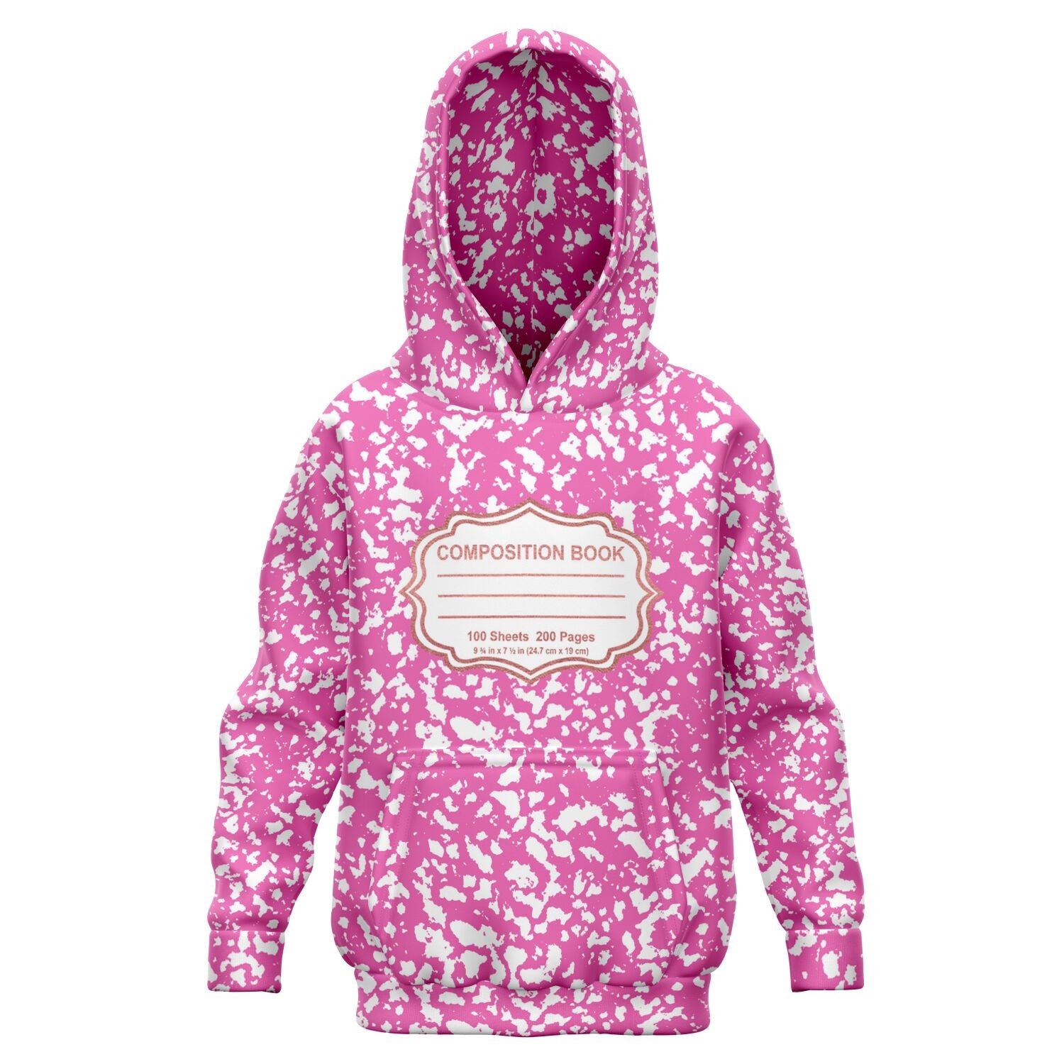Pink Composition Notebook Unisex Kids Halloween Hoodie