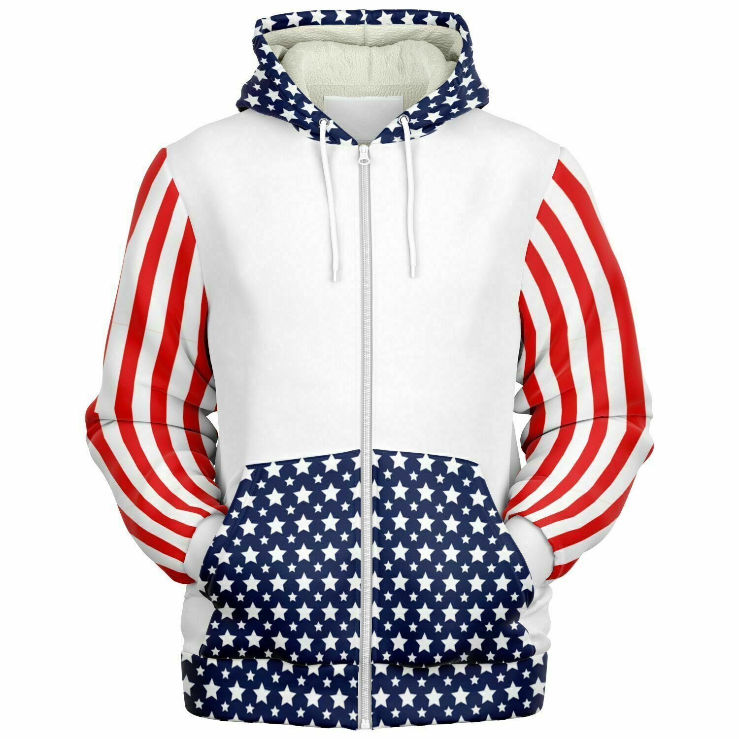 Stars and Stripes Mens Microfleece Ziphoodie