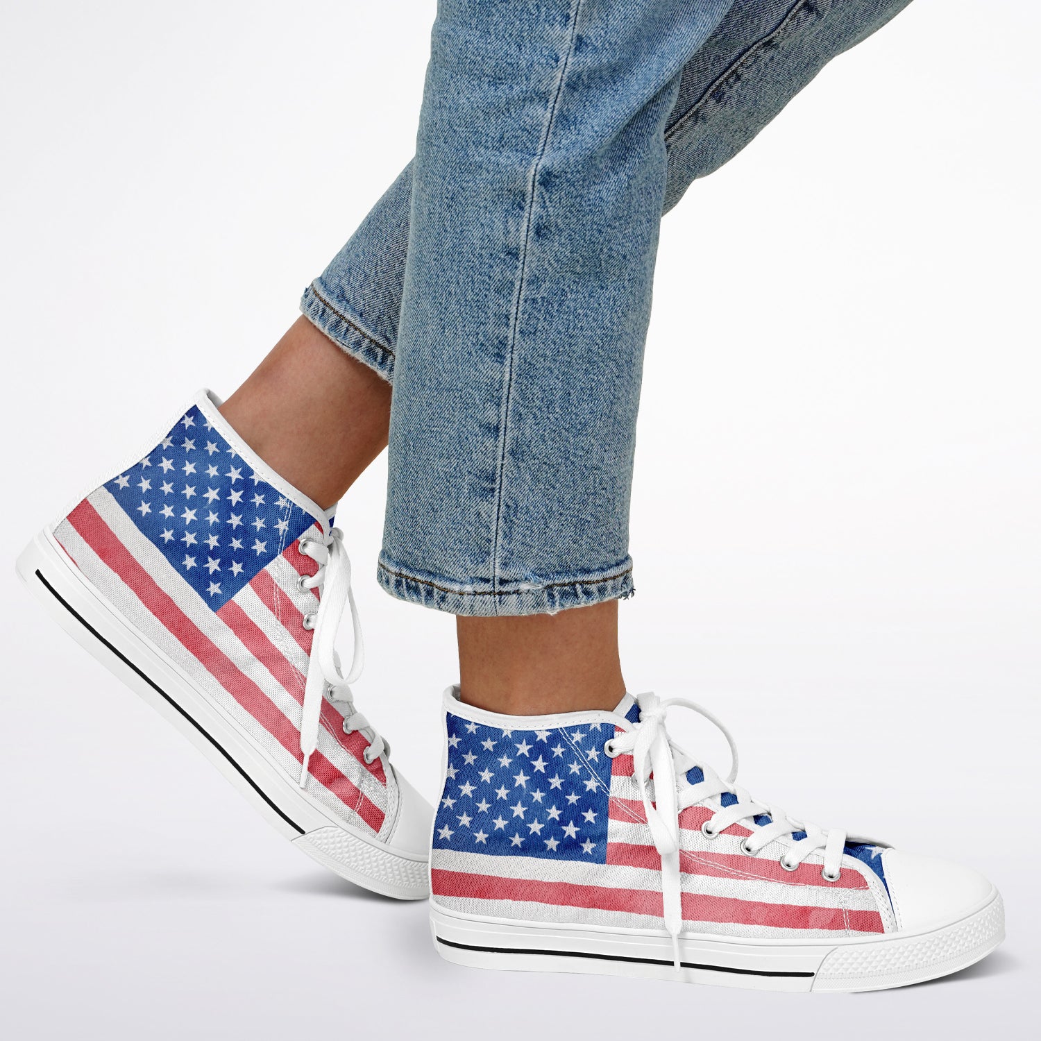 Watercolor Paint American Flag Urban Peak High Top Shoes