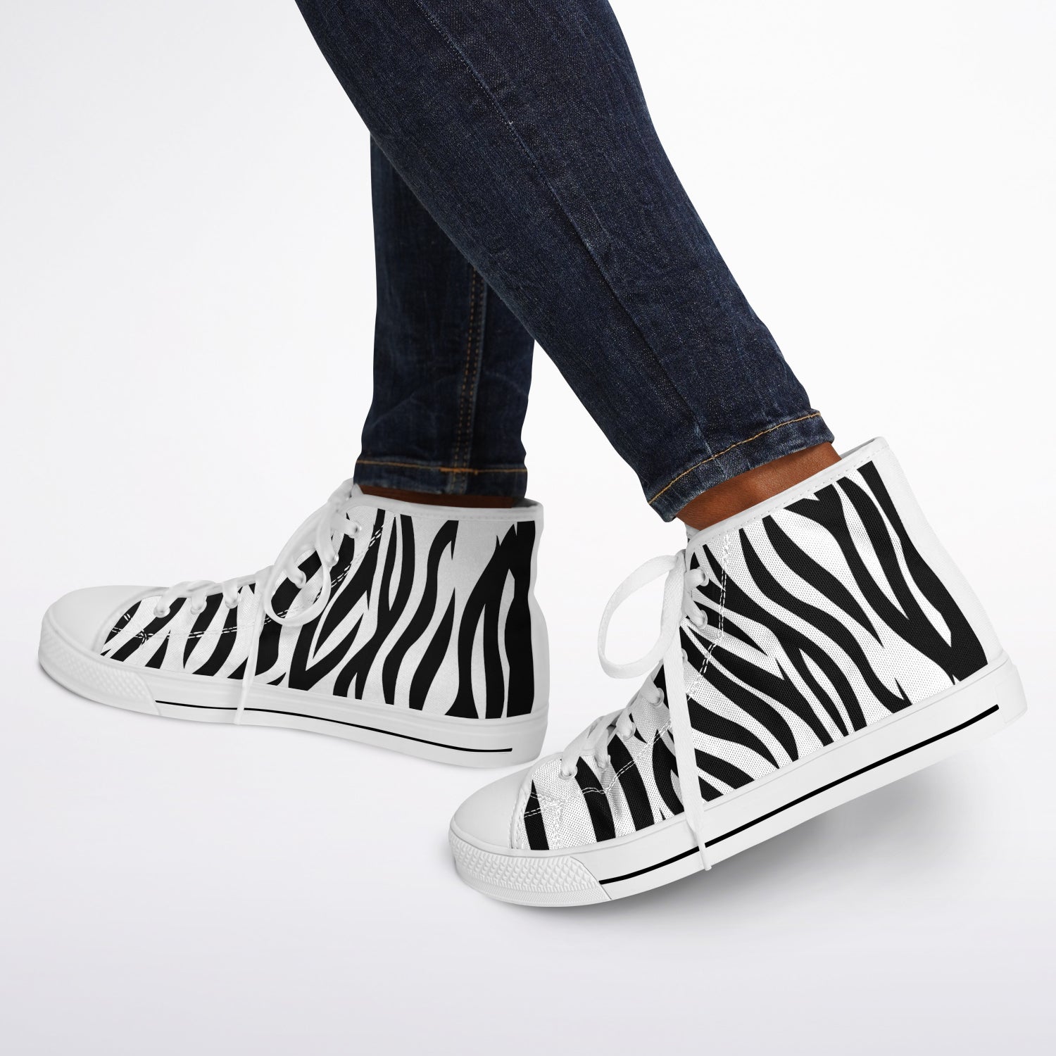 Zebra Print High Top Canvas Shoes