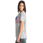 U.S. Flag Grey Smoke Ladies T-shirt