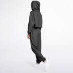 Ladies America Black Acid Wash Dance Hoodie & Sweatpants Set