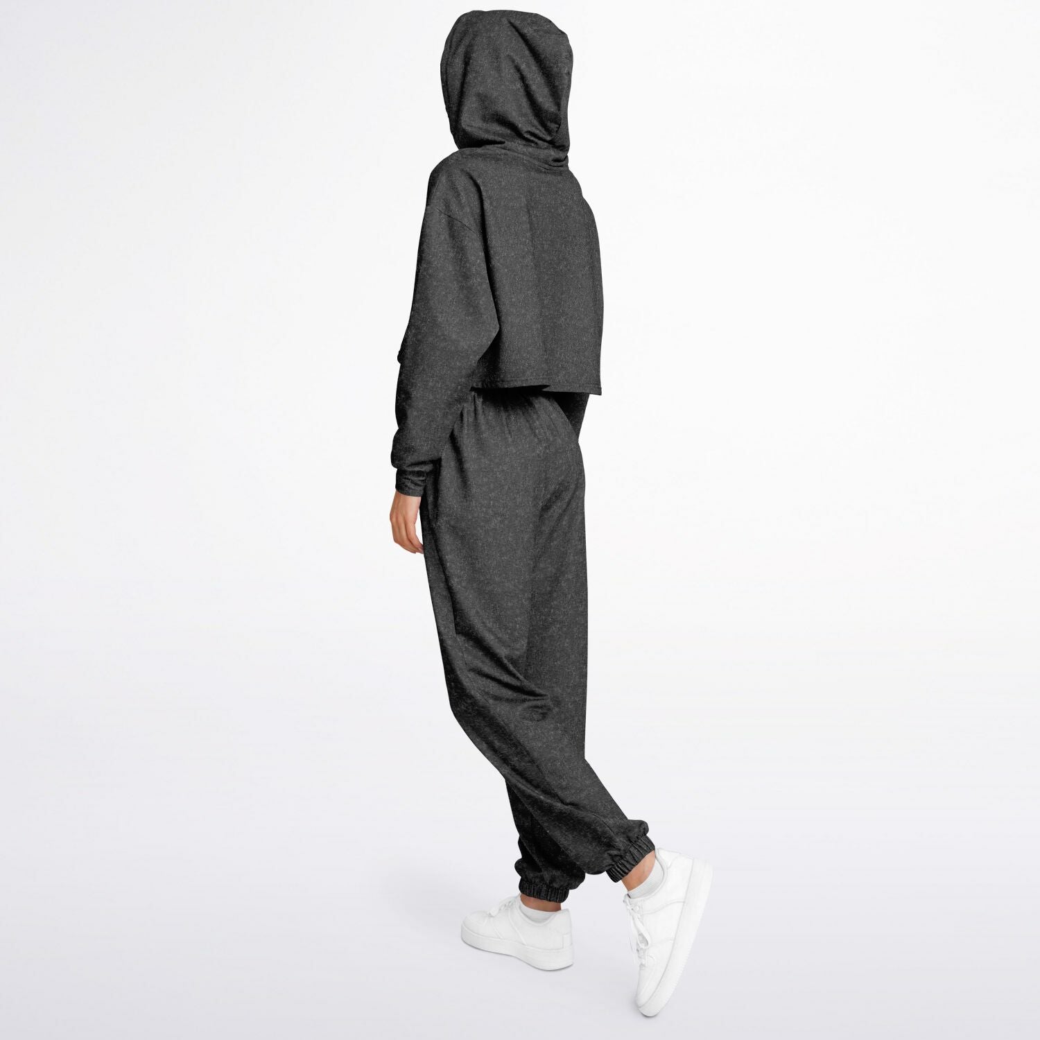 Ladies America Black Acid Wash Dance Hoodie & Sweatpants Set