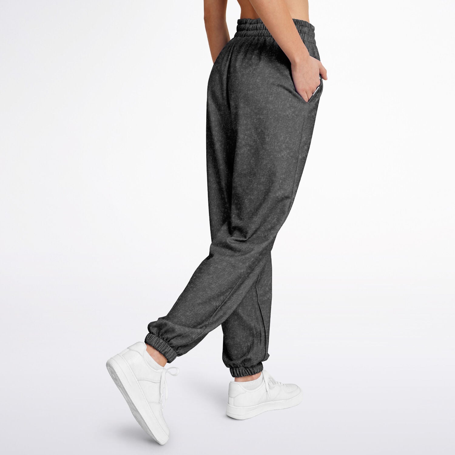 Ladies American Drip Black Acid Wash Dance Sweatpants