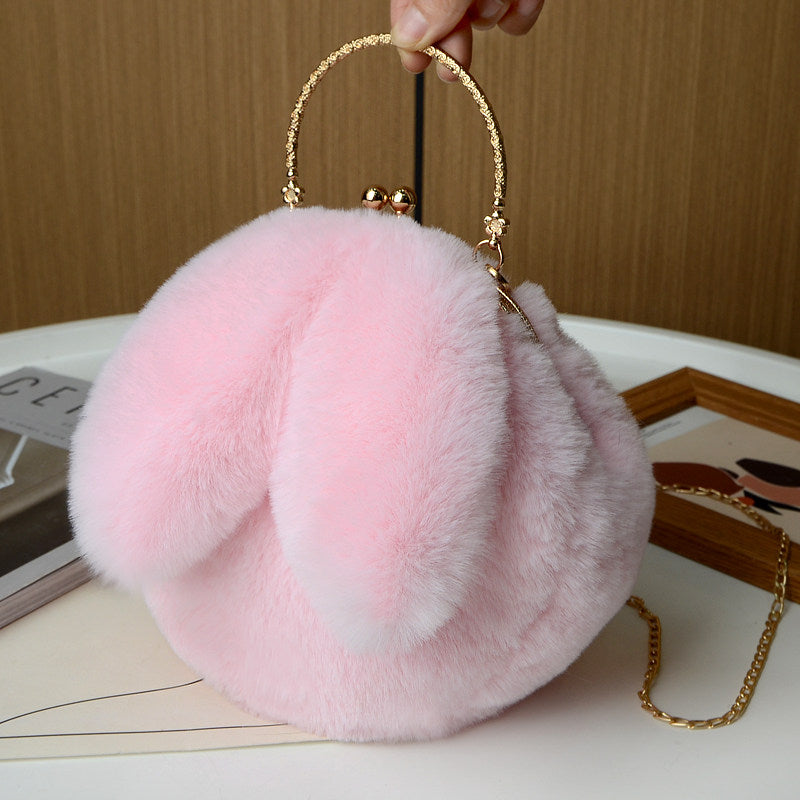Rabbit Ear Fur-lined crossbody bag