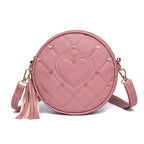 Embroidery Hearts Crossbody Round small bag