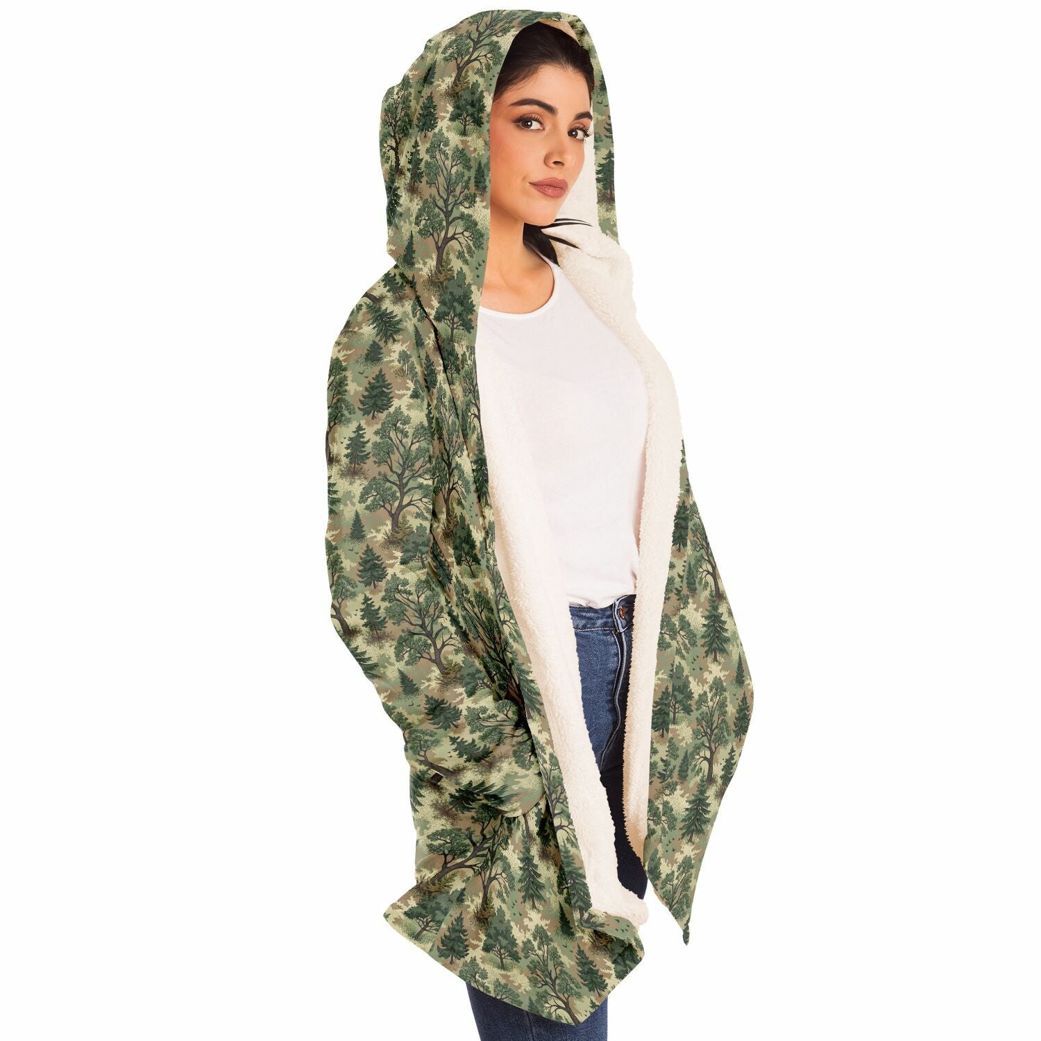 Forest Camouflage Microfleece Cloak