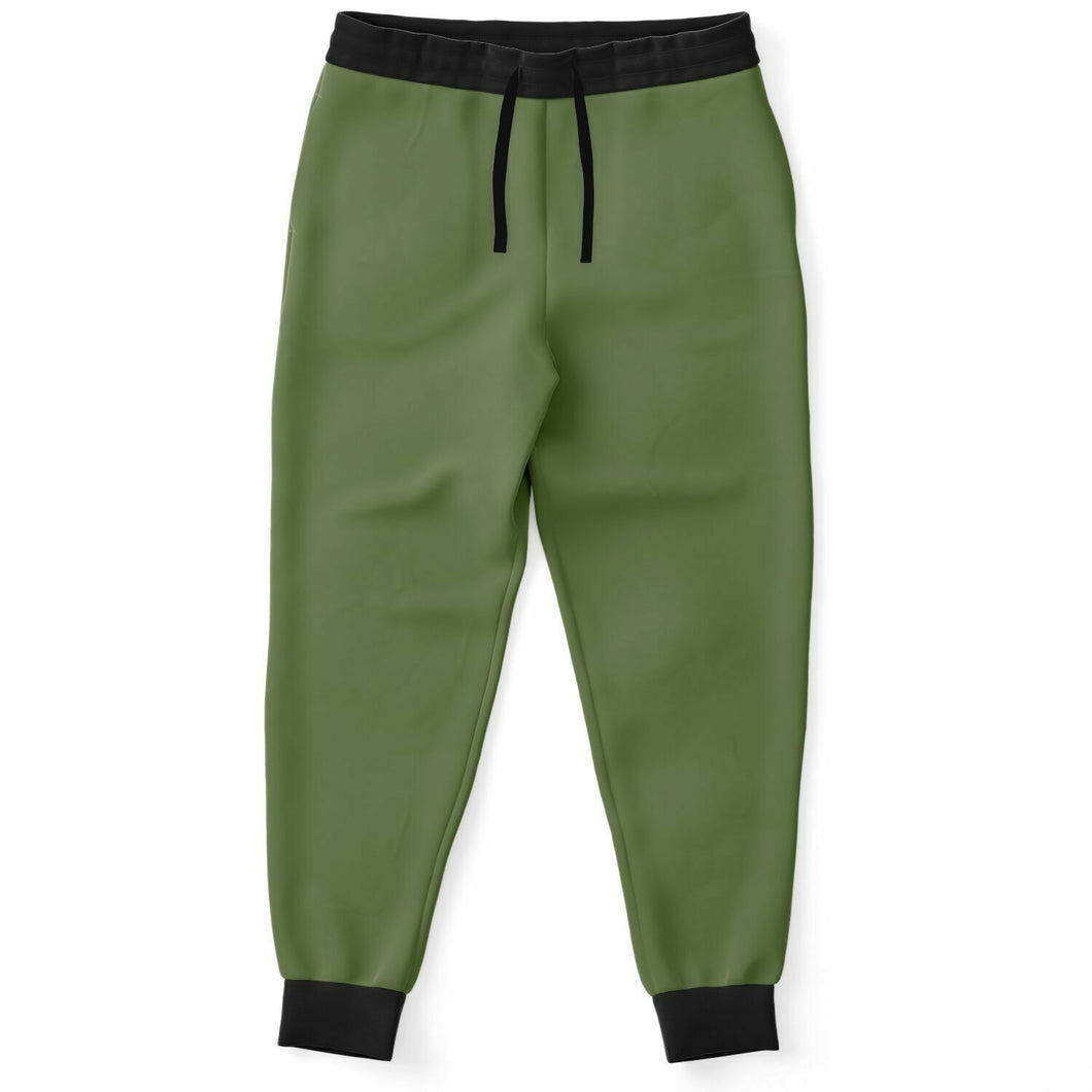 Green Athletic Jogger Pants with Black Accents