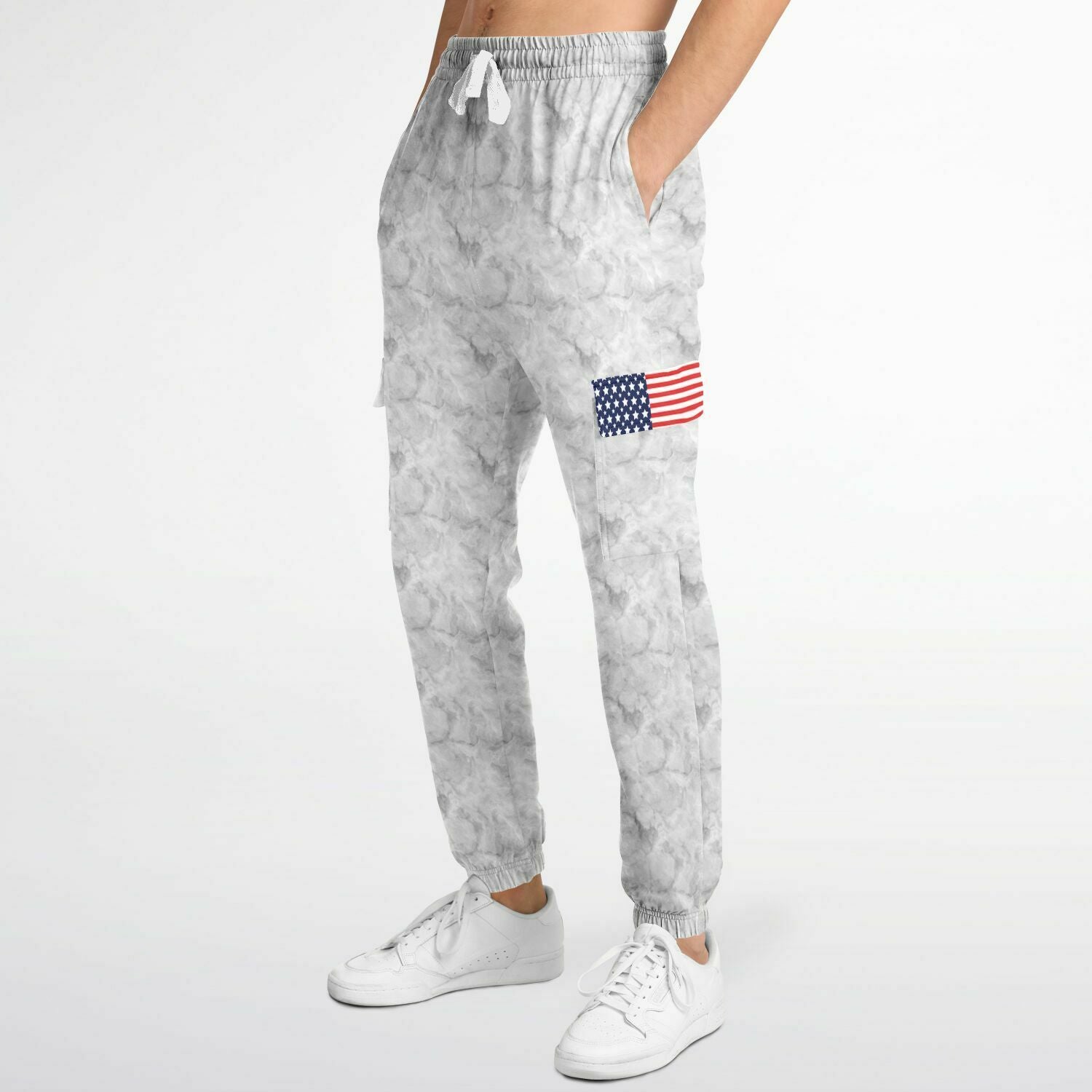 Ladies Stars and Stripes Flag Cargo Sweatpants