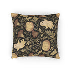 Halloween Ghost & Pumpkin Woven Pillow — Vintage Floral Spooky Accent Cushion