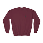 Black Cat Embroidered Youth Crewneck Sweatshirt