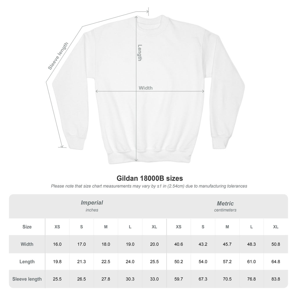 Black Cat Embroidered Youth Crewneck Sweatshirt