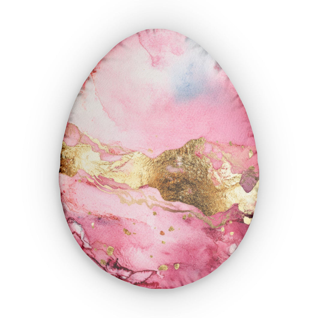 Pink and Gold Egg Shaped Pillow