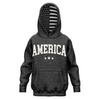 America Black Acid Wash Kids Hoodie