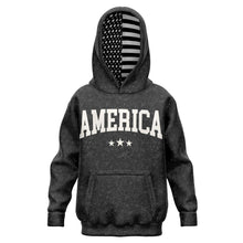 Load image into Gallery viewer, America Black Acid Wash Kids Hoodie
