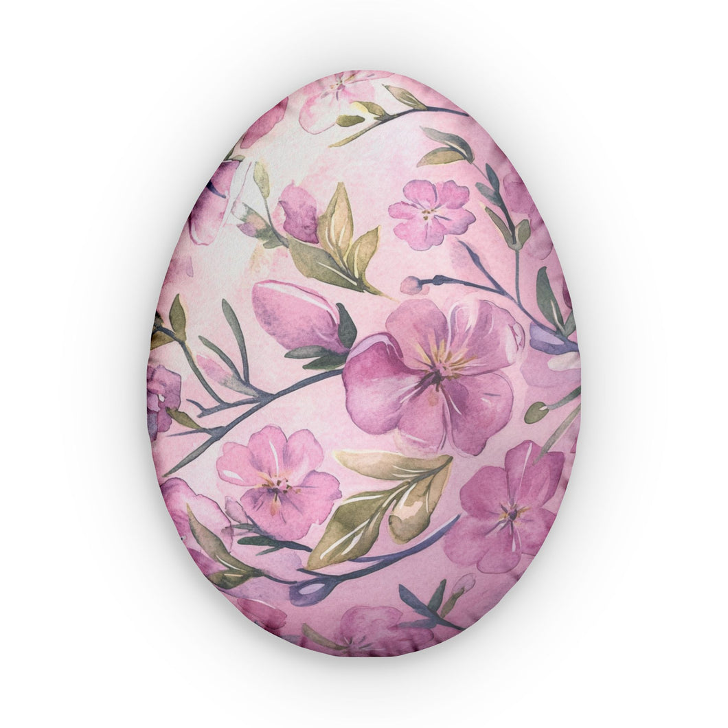 Pink Foral Egg Shaped Pillow