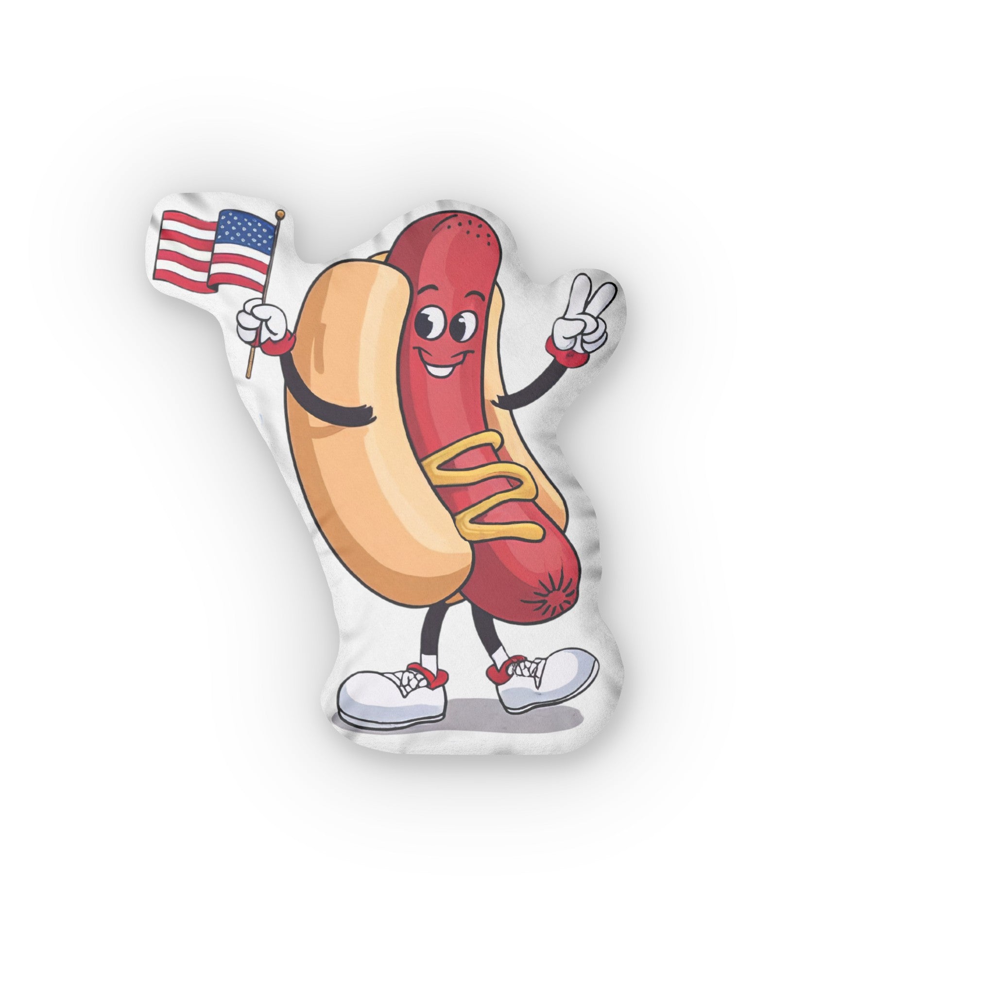 Patriotic Hotdog Shaped Pillow