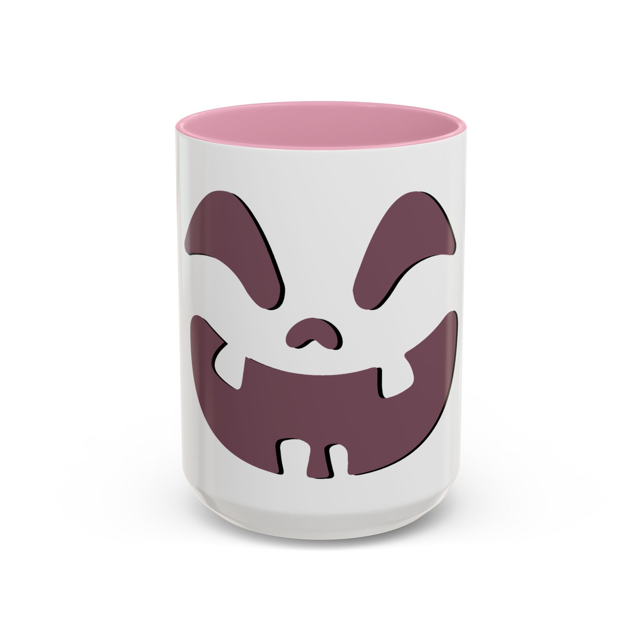 Pink Jack-O'-Lantern Coffee Mug — Cute Halloween Ceramic Mug (15oz)