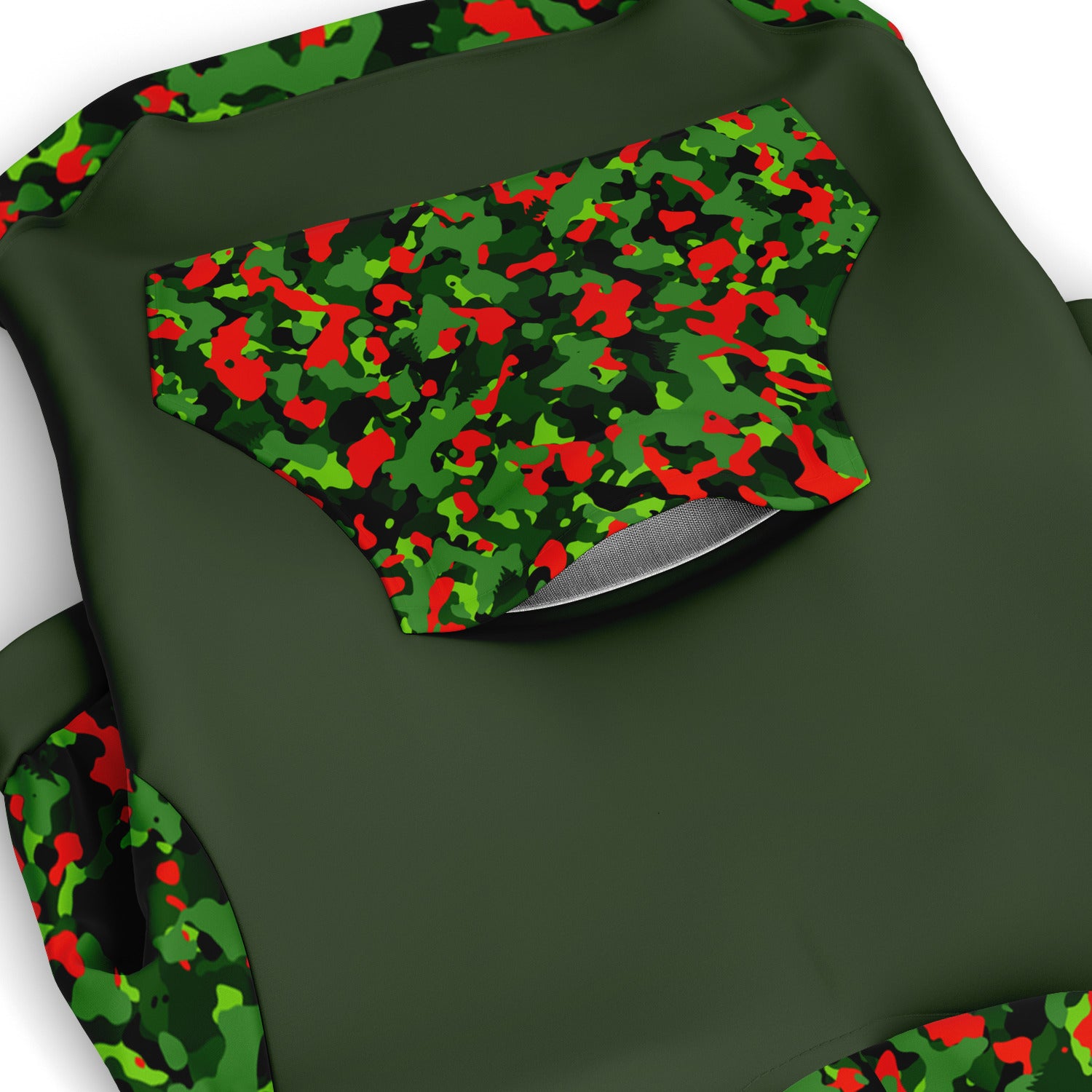 Xmas Camo Green Athletic Dog Zip-Up Hoodie