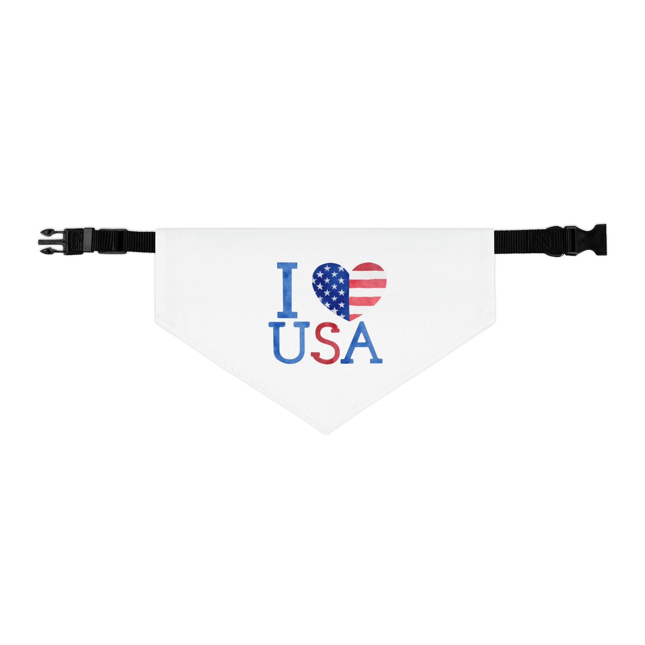 I Love USA Pet Bandana Collar | Perfect for Celebrations, Holidays, Dog Lovers, Red White Blue Accessories, USA Pride