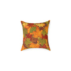 Autumn Leaves Square Pillow — Fall Decorative Throw Pillow