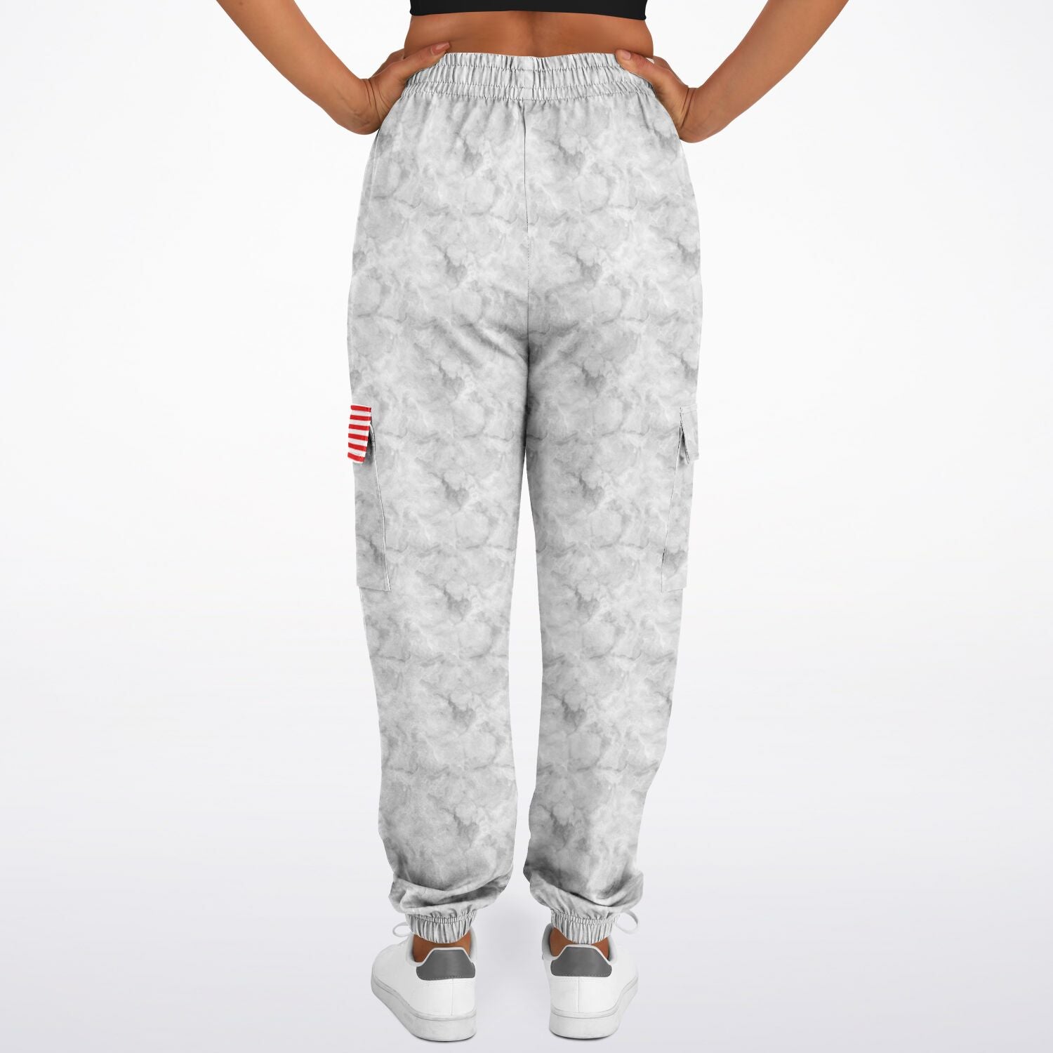 Ladies Stars and Stripes Flag Cargo Sweatpants
