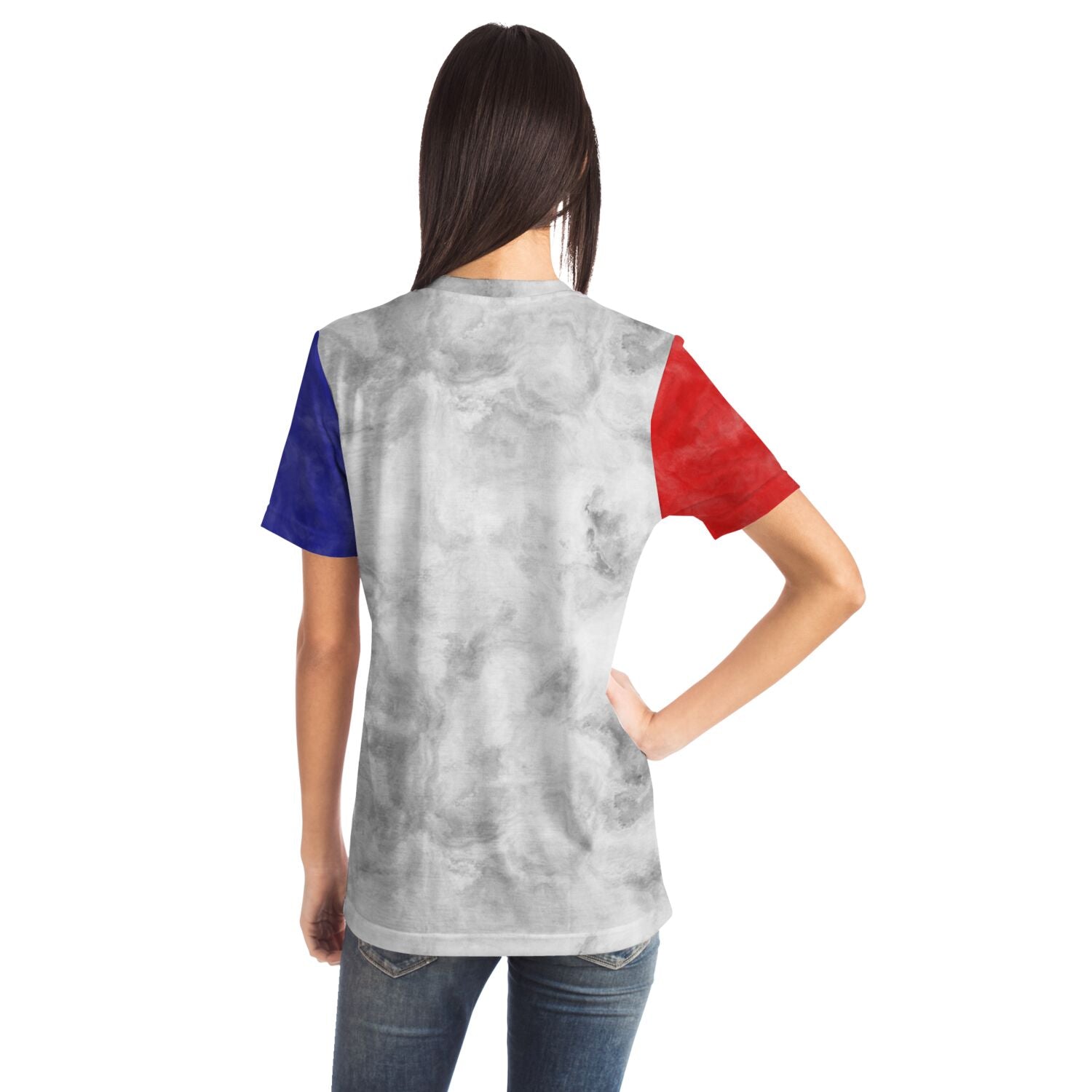 Red White and Blue USA Ladies T-shirt