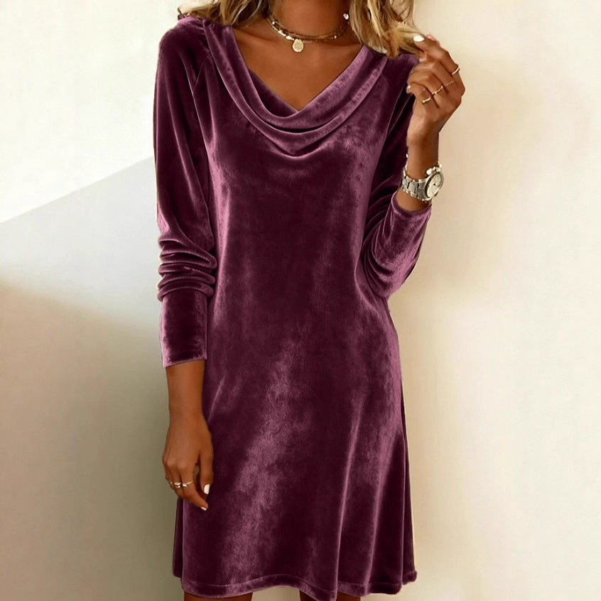 Velvet Swing Collar Dress