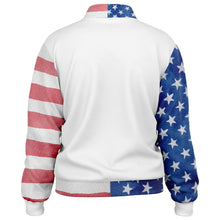 Load image into Gallery viewer, Stars and Stripes Watercolor Ladies Track Jacket
