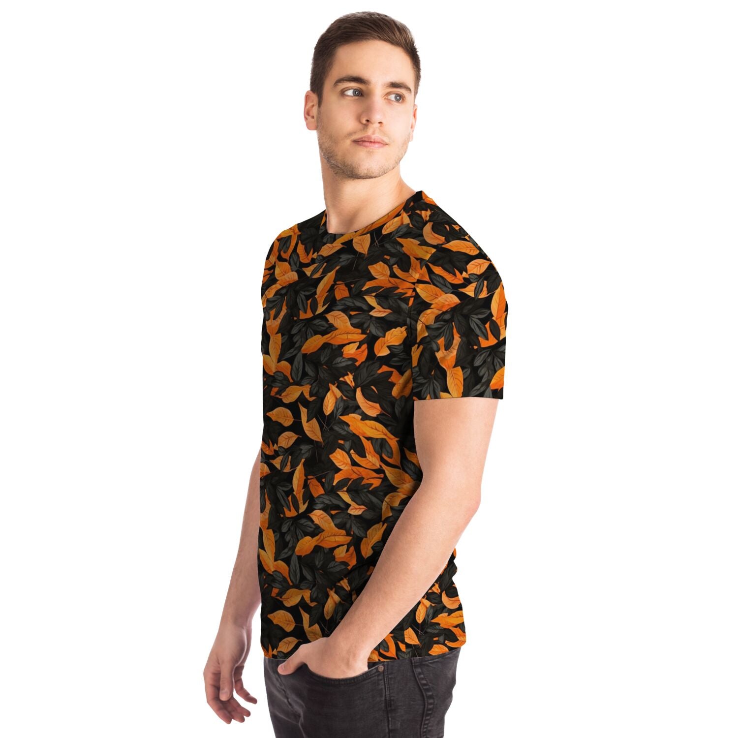 Orange Leaves Forest Camo T-Shirt