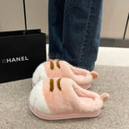 Women's Rabbits Feet Fleece-Lined Plush Slippers
