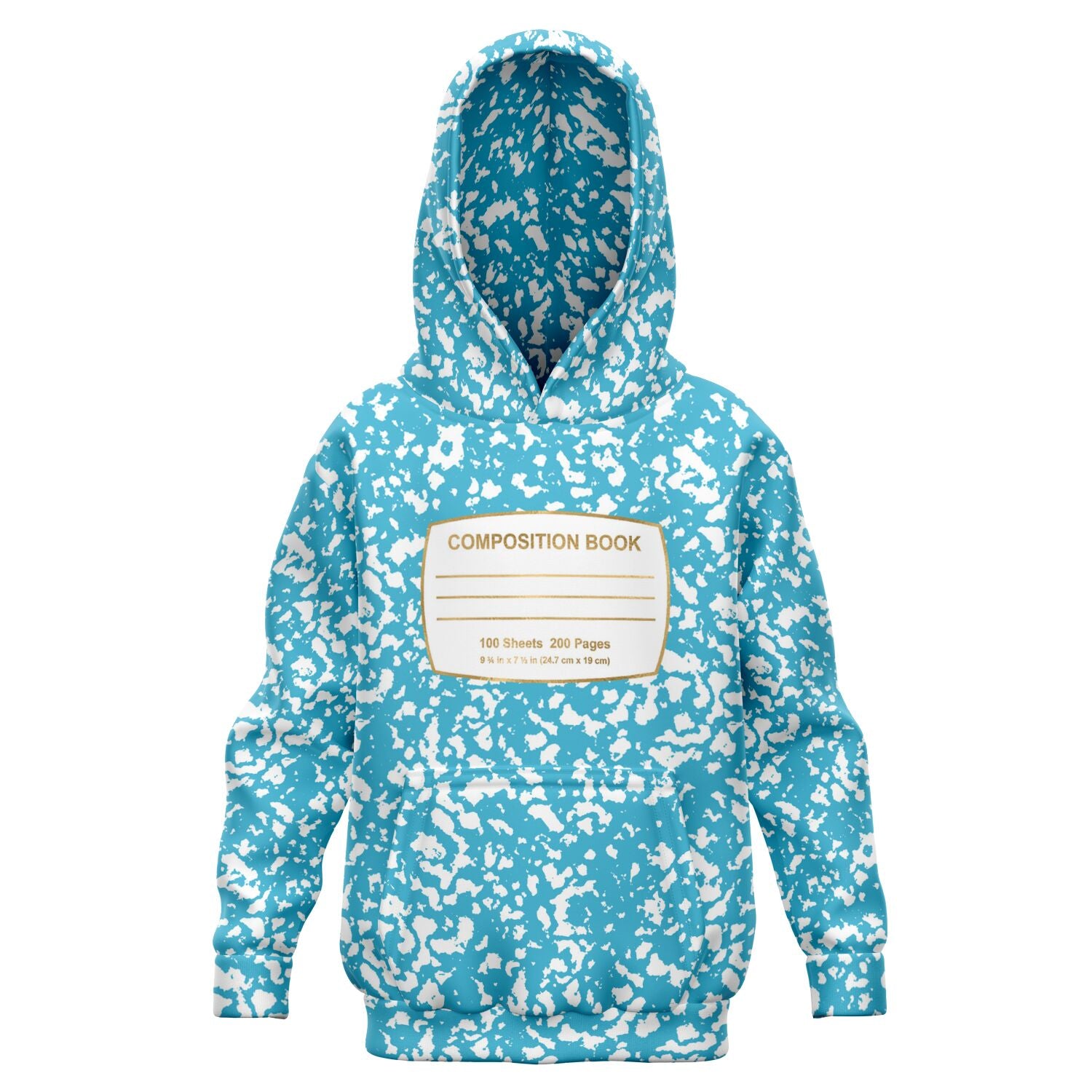 Light Blue Composition Notebook Unisex Kids Halloween Hoodie