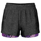 Purple Skulls Women's 2-in-1 Shorts - AOP