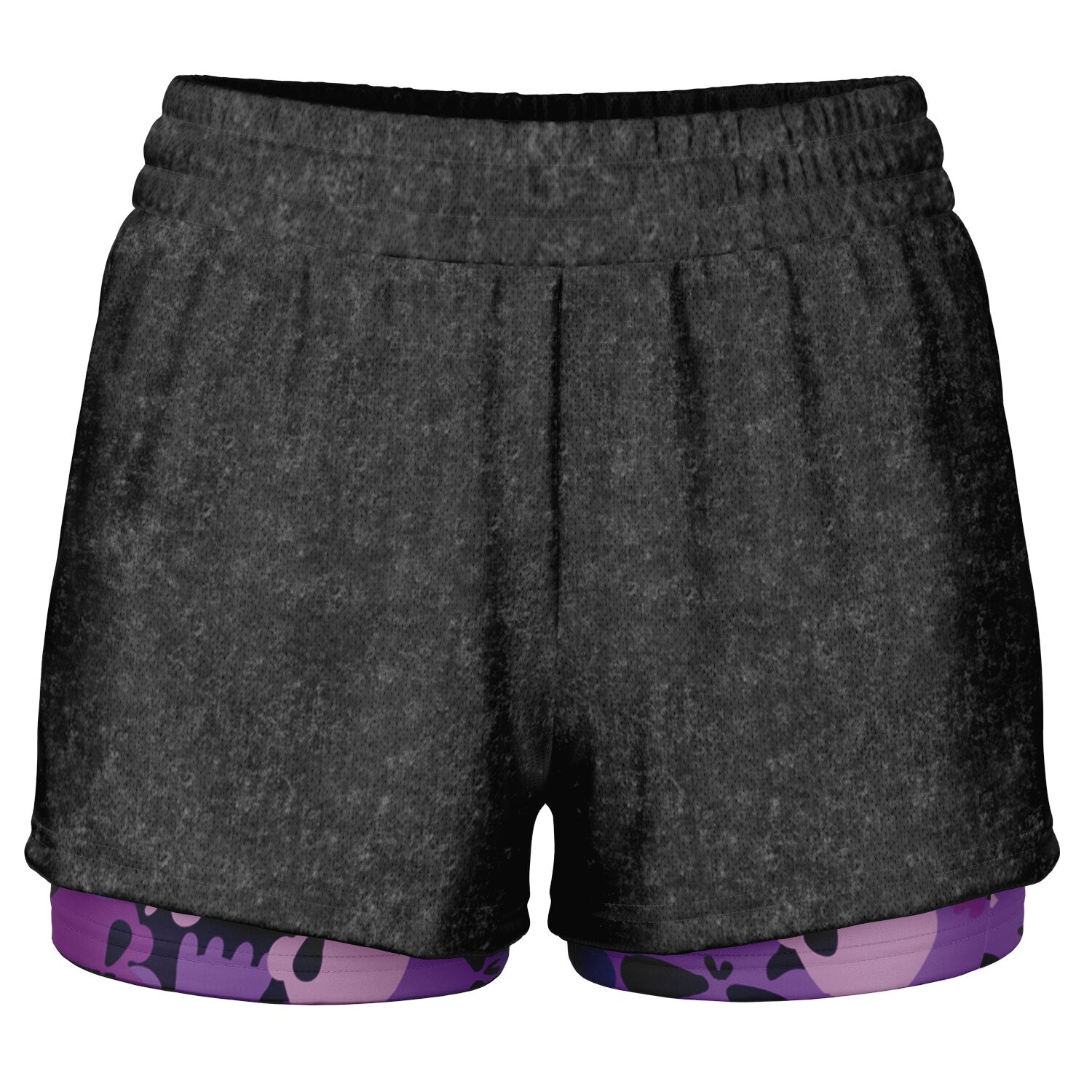 Purple Skulls Women's 2-in-1 Shorts - AOP