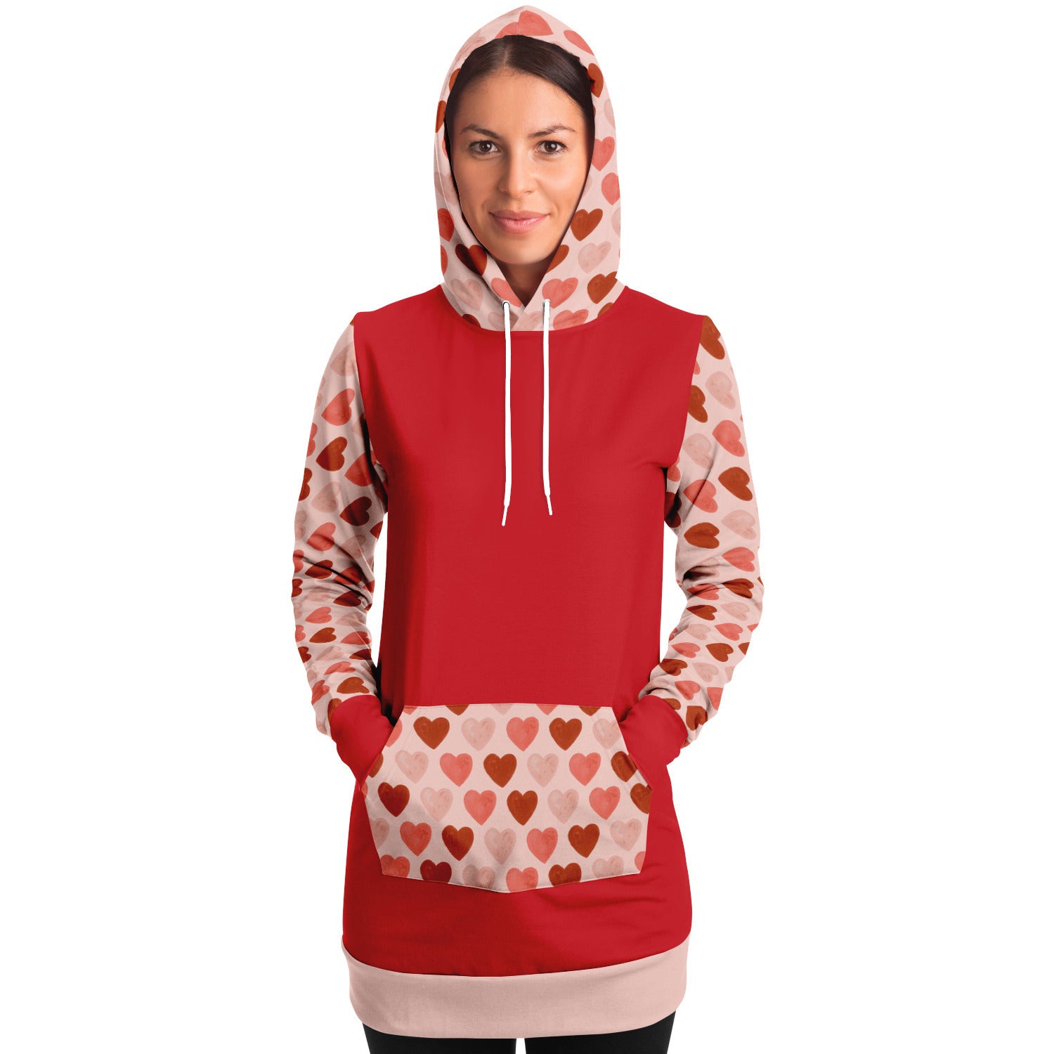 Heart on Sleeves Longline Hoodie
