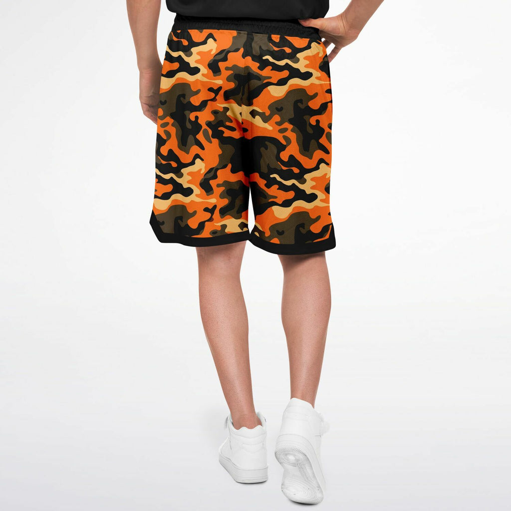 Orange Camo Basketball Shorts