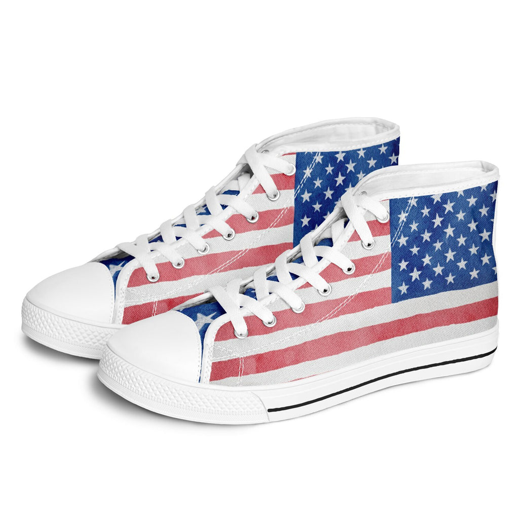 Watercolor Paint American Flag Urban Peak High Top Shoes
