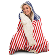 Load image into Gallery viewer, Stars and Stripes Hooded Blanket
