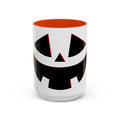 Halloween Jack-O'-Lantern Ceramic Mug (15oz) — Orange Handle & Interior