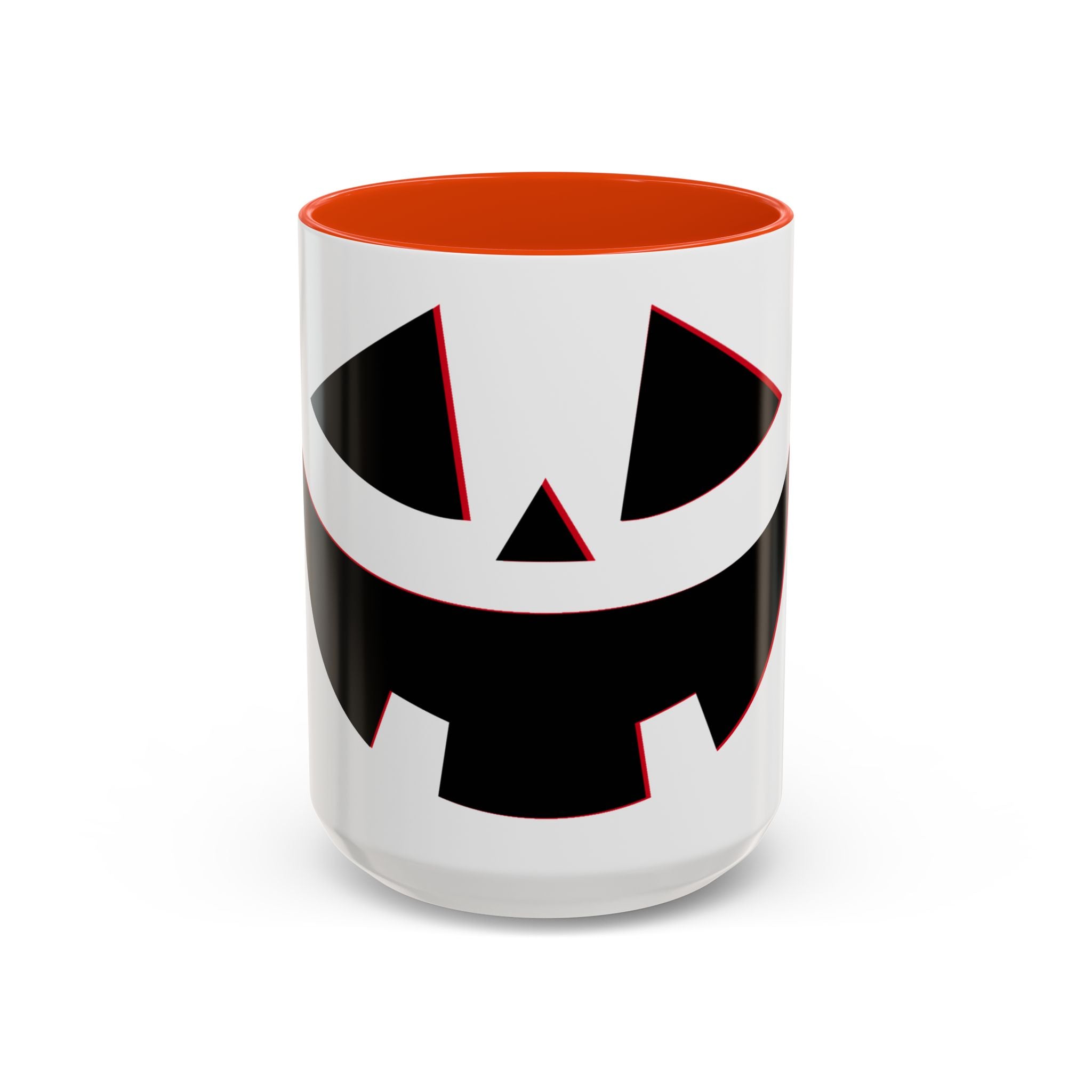 Halloween Jack-O'-Lantern Ceramic Mug (15oz) — Orange Handle & Interior