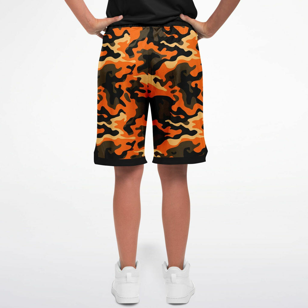 Orange Camo Basketball Shorts