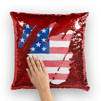 Stars and Stripes Sequin Cushion Cover